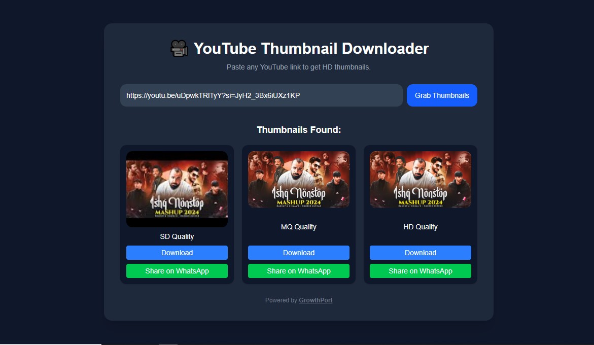 YouTube Thumbnail Downloader